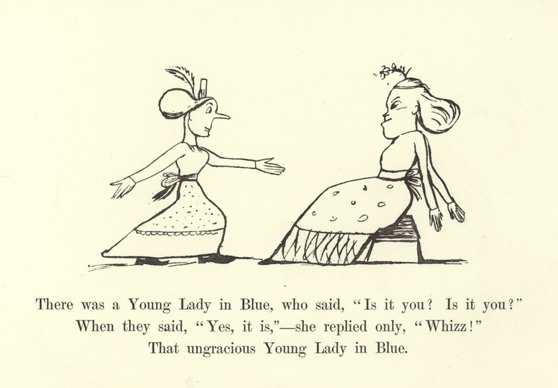 Byla tam mladá dáma v modrém, která řekla: Jsi to ty? od Edward Lear