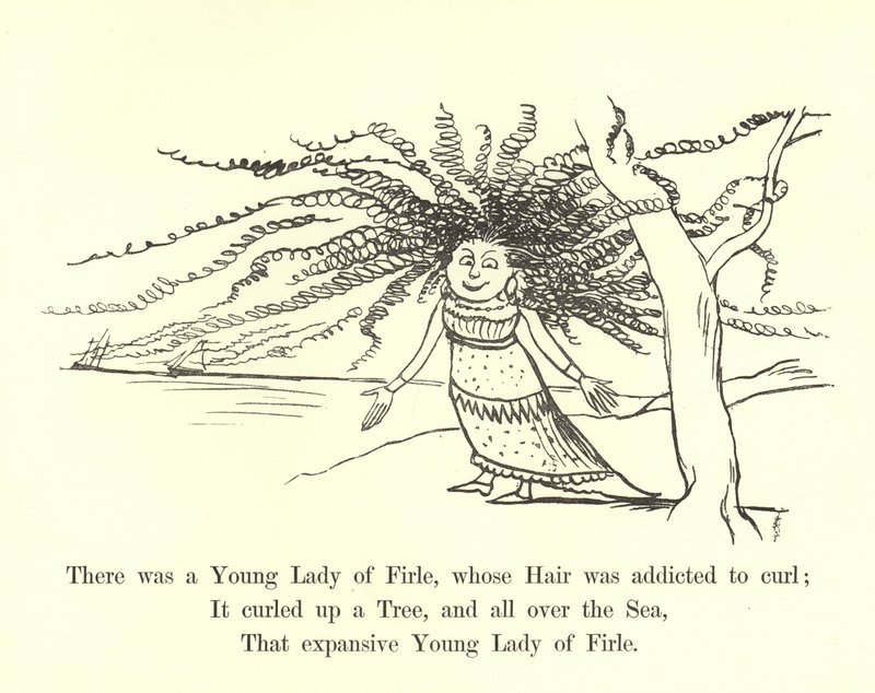 Byla tam mladá dáma z Firle, jejíž vlasy byly závislé na vlnění od Edward Lear