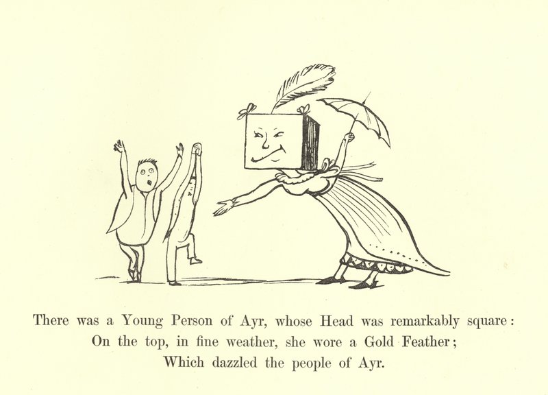 Byl tam mladý člověk z Ayr, jehož hlava byla pozoruhodně hranatá od Edward Lear