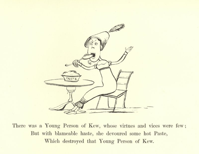 Byl tam jeden Mladý člověk z Kew, jehož ctností a neřestí bylo málo od Edward Lear
