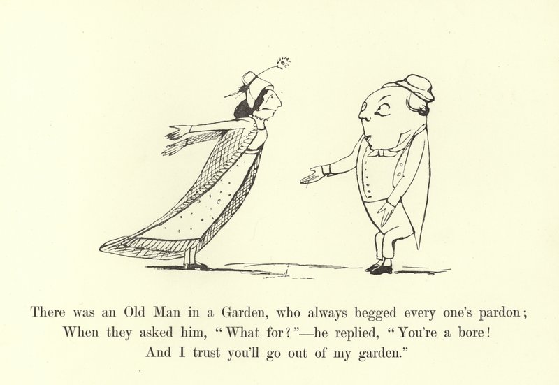 Byl jeden starý muž v zahradě, který vždy každého prosil o odpuštění od Edward Lear