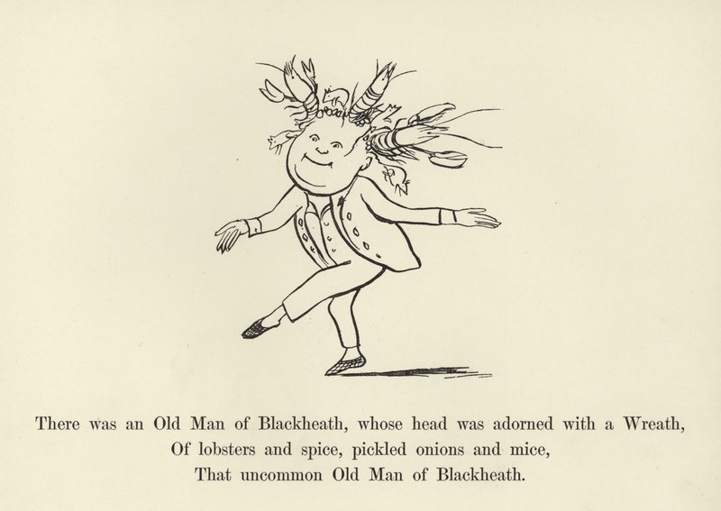 Byl tam Starý muž z Blackheathu, jehož hlavu zdobil věnec od Edward Lear