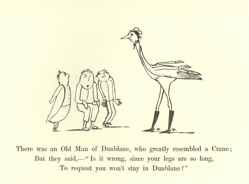 Byl tam starý muž z Dunblane, který velmi připomínal jeřába od Edward Lear