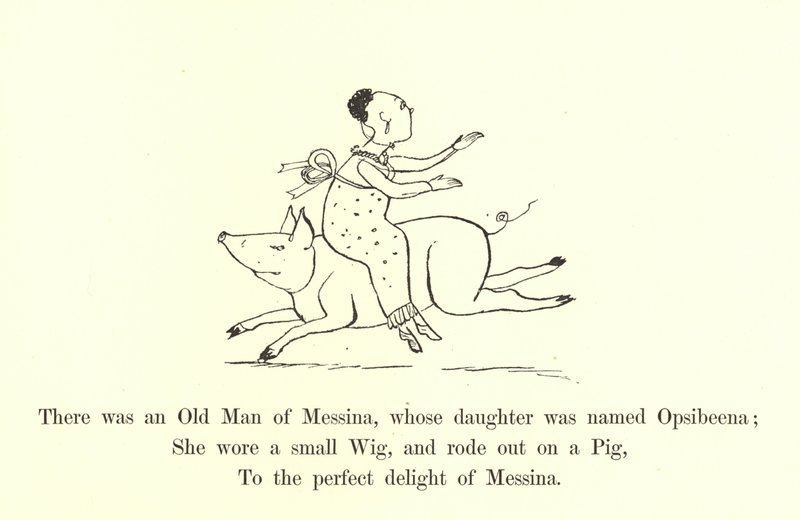 Byl tam starý muž z Messiny, jehož dcera se jmenovala Opsibeena od Edward Lear