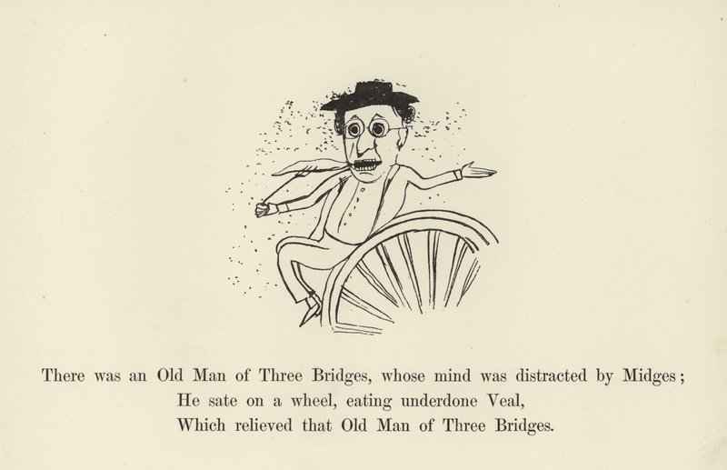 Byl tam Starý muž ze tří mostů, jehož mysl rozptýlila Midges od Edward Lear