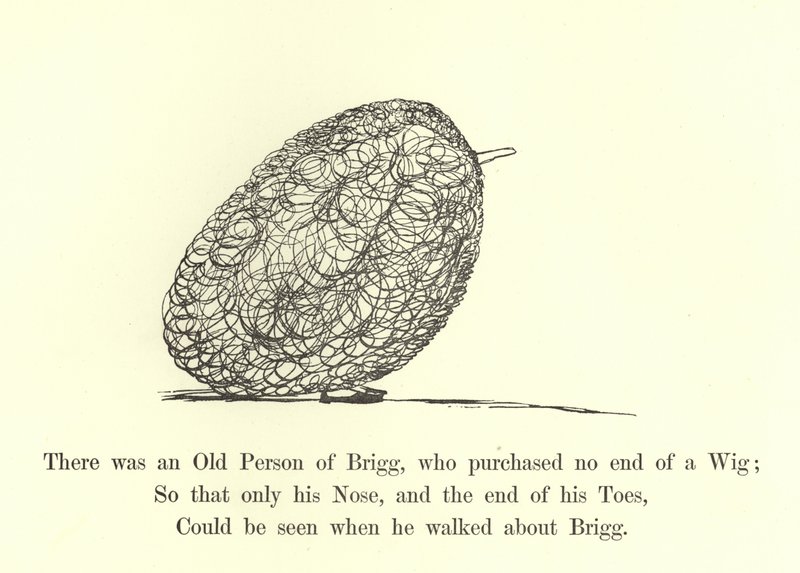 Byl tam starý Briggův starý člověk, který si nekoupil žádnou paruku od Edward Lear