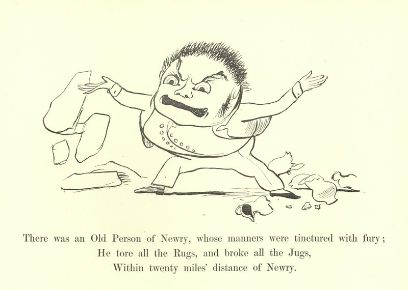 Byl tam Starý člověk z Newry, jehož chování bylo nasyceno zuřivostí od Edward Lear