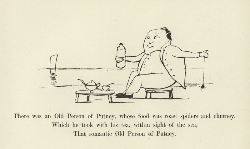 Byl tam starý Putney, jehož jídlem byli pečení pavouci a chutney od Edward Lear