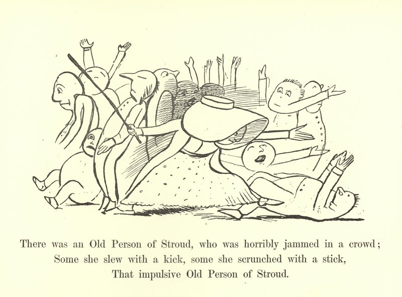 Byl tam Starý člověk ze Strouda, který byl strašně nacpaný v davu od Edward Lear