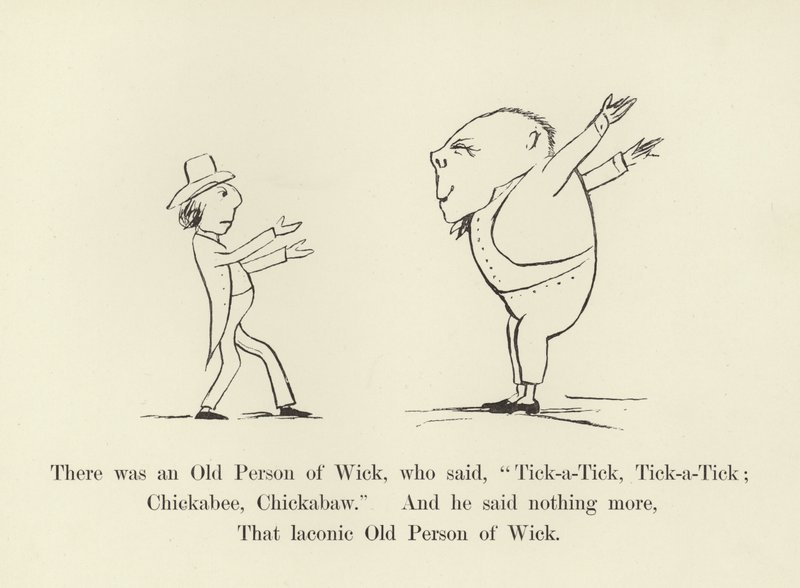 Byl tam starý Wick, který řekl: Tik-a-Tick, Tik-a-Tick; Chickabee, Chickabaw od Edward Lear
