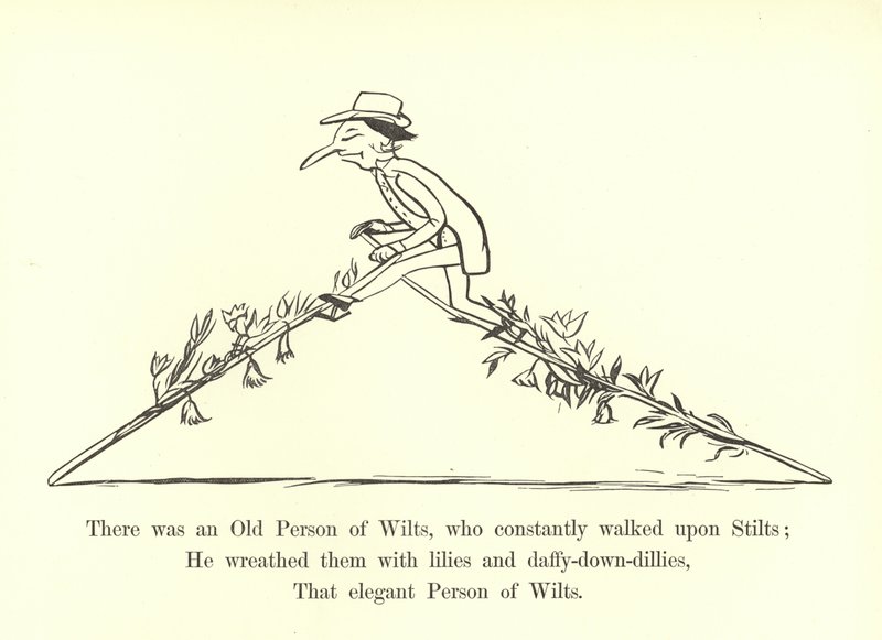 Existoval starý Wilts, který neustále chodil po chůdách od Edward Lear