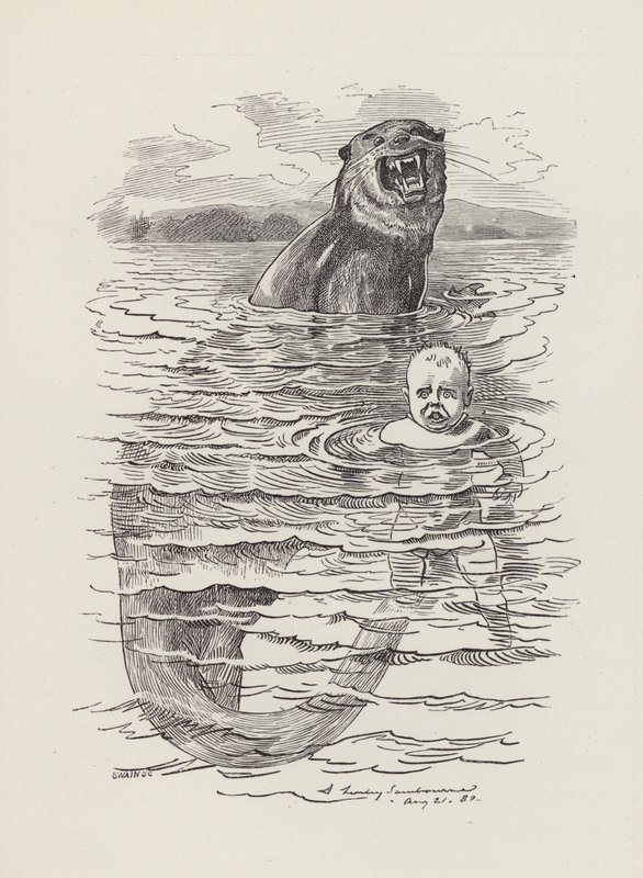 Ilustrace pro The Water-Babies od Charlese Kingsleyho (rytina) od Edward Linley (after) Sambourne