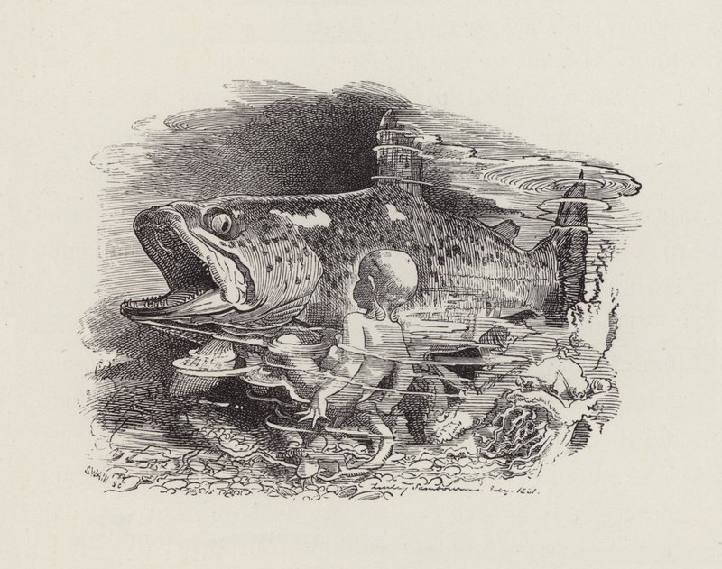 Ilustrace pro The Water-Babies od Charlese Kingsleyho (rytina) od Edward Linley (after) Sambourne