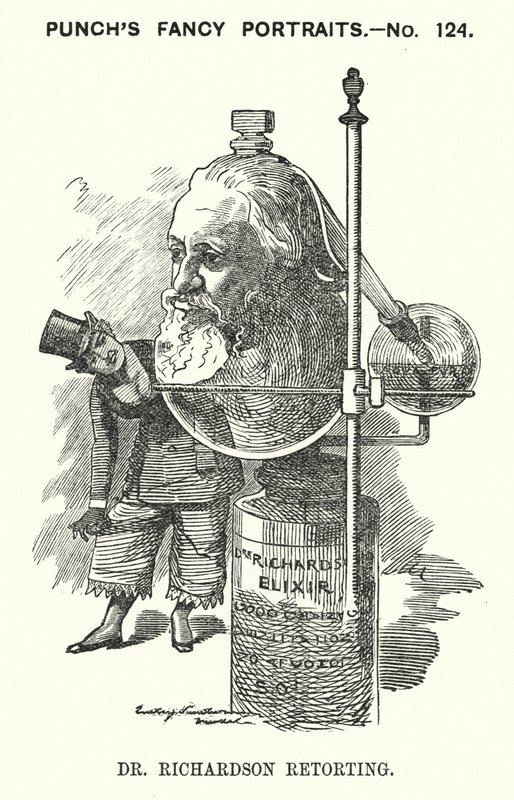 Punch cartoon: Benjamin Ward Richardson, anglický lékař (rytina) od Edward Linley (after) Sambourne