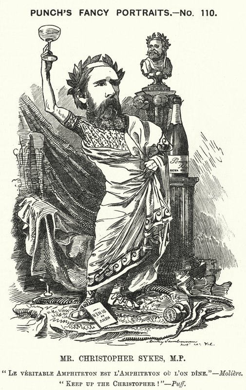 Punch cartoon: Christopher Sykes, anglický konzervativní politik (rytina) od Edward Linley (after) Sambourne