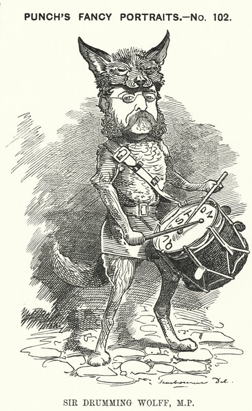 Punch cartoon: Henry Drummond Wolff, anglický konzervativní politik (rytina) od Edward Linley (after) Sambourne