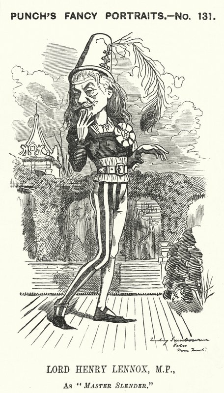 Punch cartoon: Lord Henry Lennox, anglický konzervativní politik (rytina) od Edward Linley (after) Sambourne
