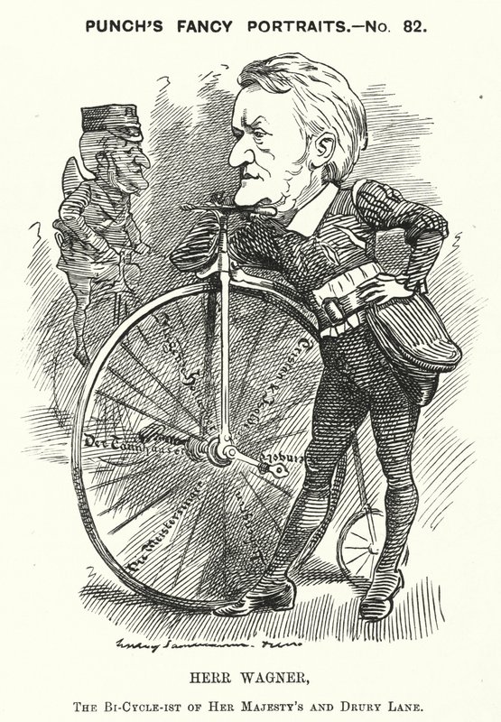 Punch cartoon: Richard Wagner, německý skladatel (rytina) od Edward Linley (after) Sambourne