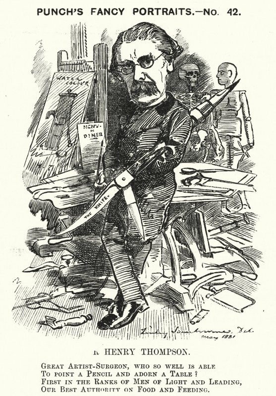 Punch cartoon: Sir Henry Thompson, anglický chirurg (rytina) od Edward Linley (after) Sambourne