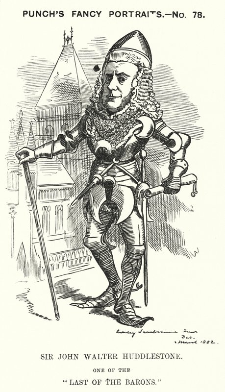 Punch cartoon: Sir John Walter Huddleston, anglický právník a soudce (rytina) od Edward Linley (after) Sambourne