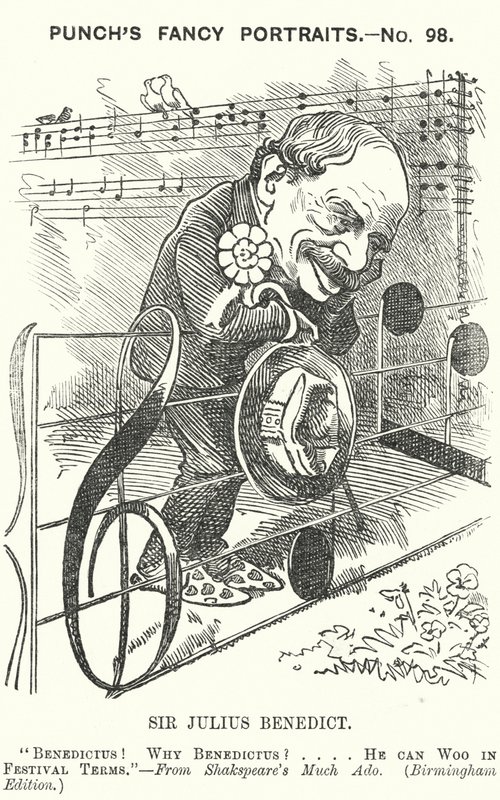 Punch cartoon: Sir Julius Benedict, německý skladatel a dirigent (rytina) od Edward Linley (after) Sambourne