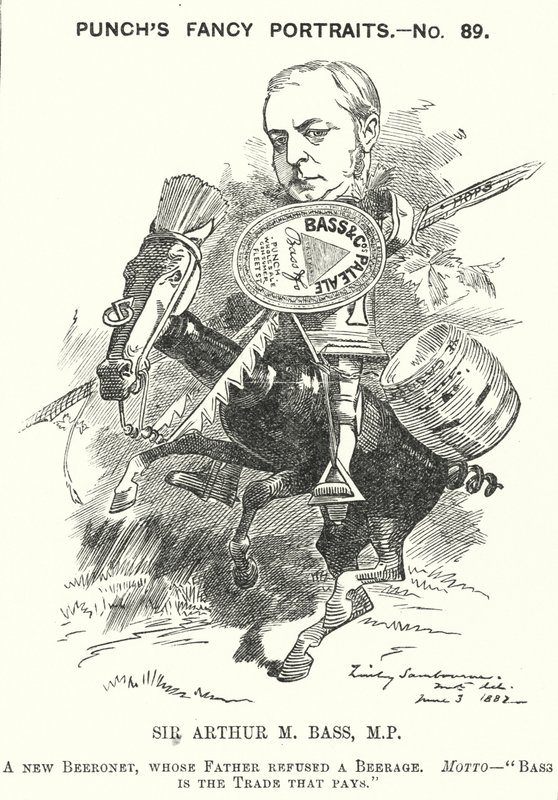 Punch karikatura: Sir Michael Arthur Bass od Edward Linley (after) Sambourne