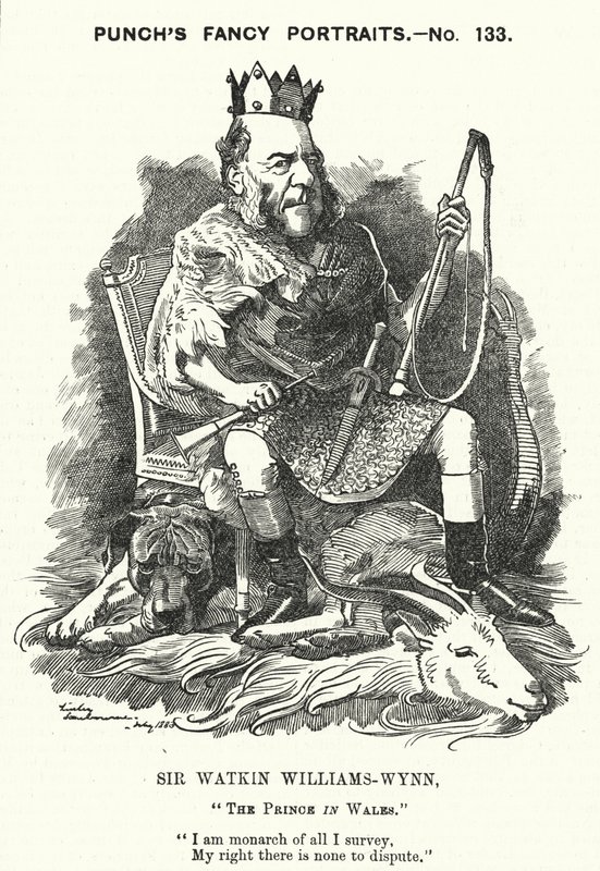 Punch cartoon: Sir Watkin Williams-Wynn, 6. Baronet, velšský konzervativní politik (rytina) od Edward Linley (after) Sambourne