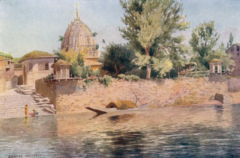 Hinduistický chrám, Srinagar od Edward Mary Joseph Molyneux