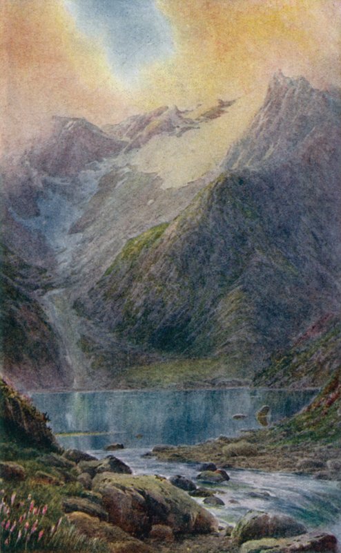 Jezero Shisha Nag při západu slunce od Edward Mary Joseph Molyneux