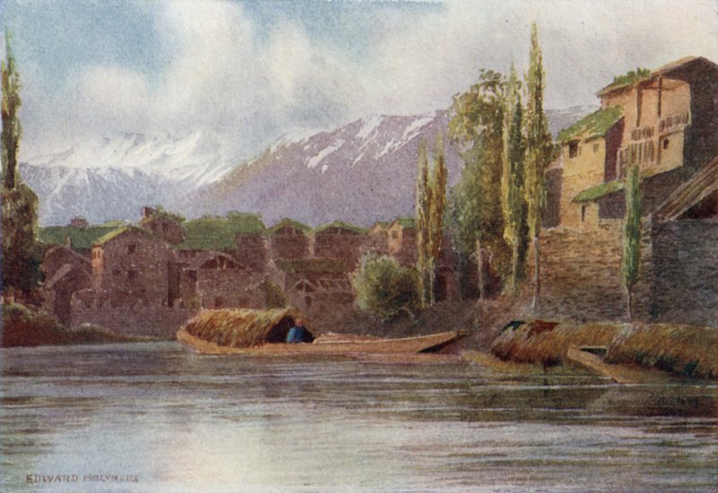 Jarní povodně v Kutical Canal, Srinagar od Edward Mary Joseph Molyneux