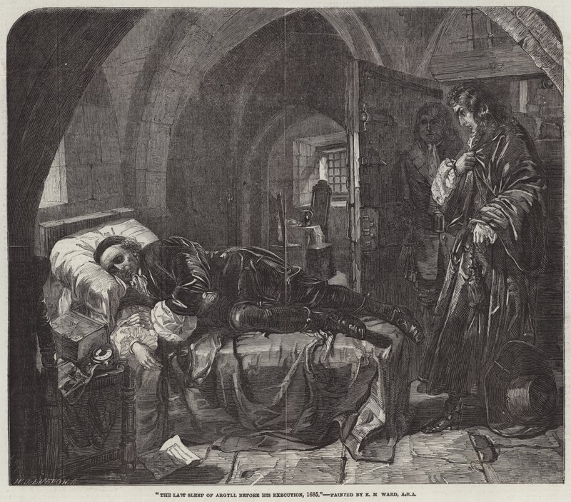 Poslední spánek Argylla před jeho popravou, 1685 od Edward Matthew Ward