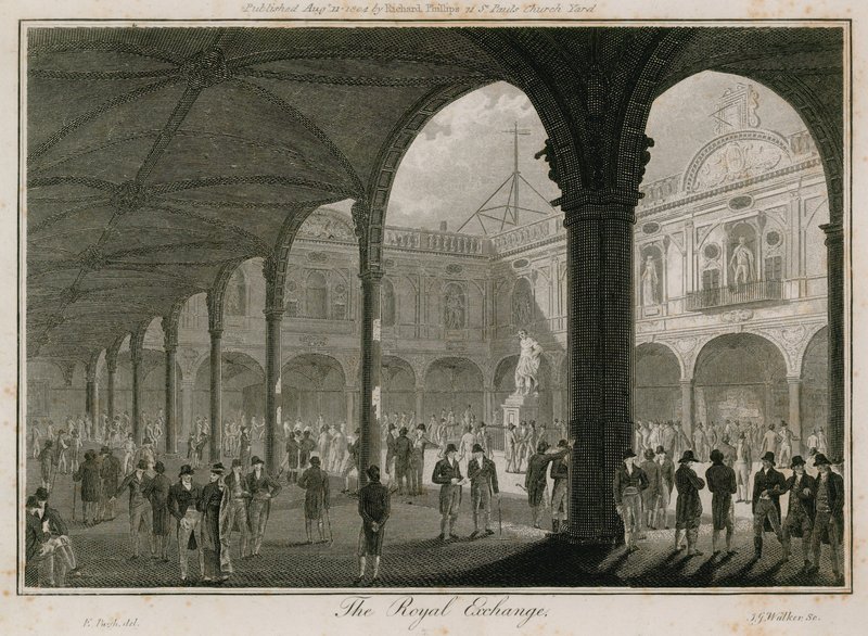 Royal Exchange, Londýn od Edward Pugh