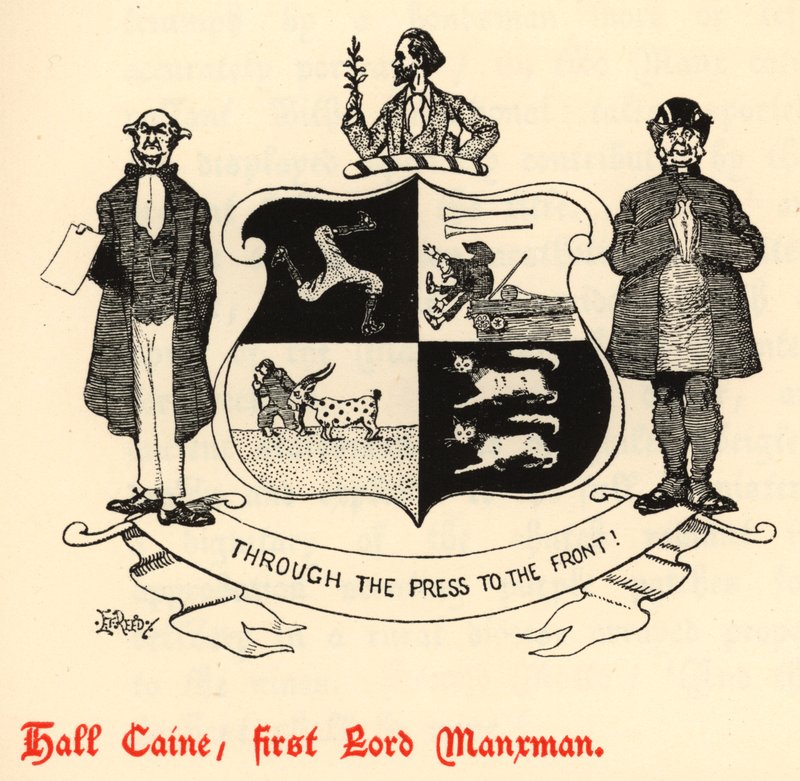 Hall Caine, First Lord Manxman (rytina) od Edward Tennyson Reed