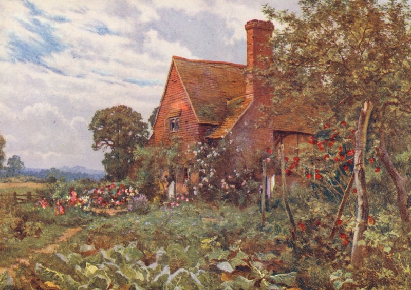 Chalupa na samotě, kde bydlím (barevná litografie) od Edward Wilkins Waite