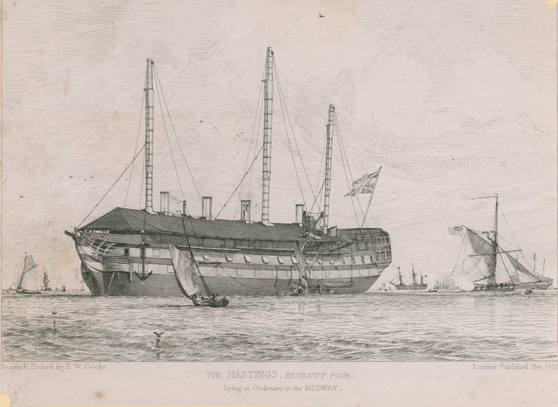 Hastings ležící v Ordinary v Medway od Edward William Cooke
