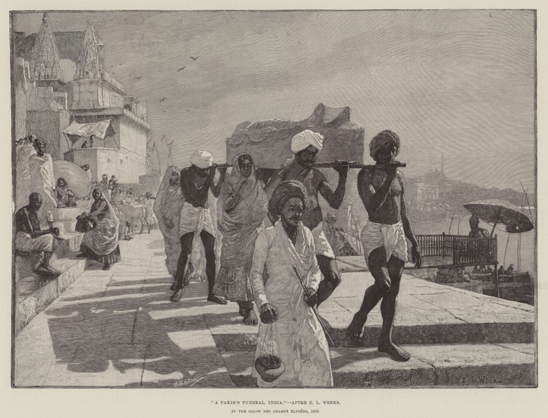 Fakírův pohřeb, Indie od Edwin Lord Weeks