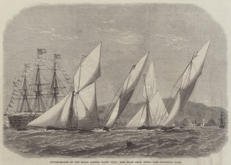 Cutter-Match Royal London Yacht Club, start z Erith od Edwin Weedon