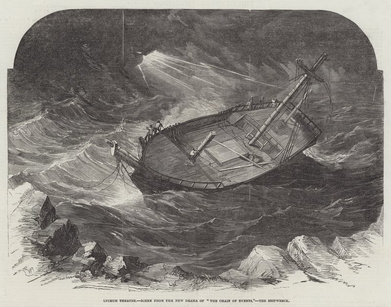 Lyceum Theatre, Scéna z nového dramatu The Chain of Events, Shipwreck od Edwin Weedon