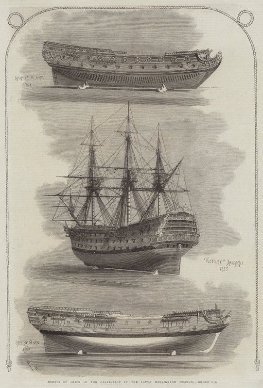 Modely lodí ve sbírce v South Kensington Museum od Edwin Weedon