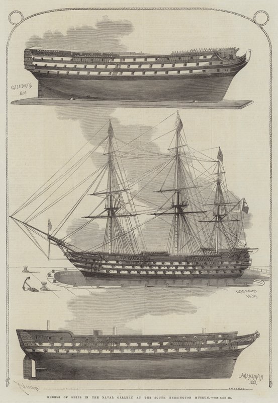 Modely lodí v námořní galerii v South Kensington Museum od Edwin Weedon