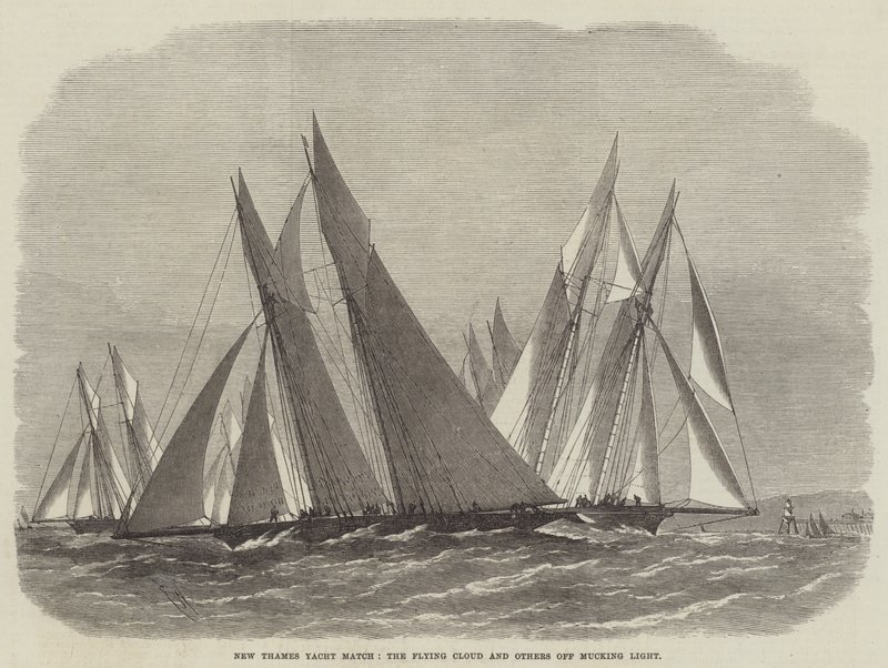 New Thames Yacht Match, Flying Cloud a další z Mucking Light od Edwin Weedon