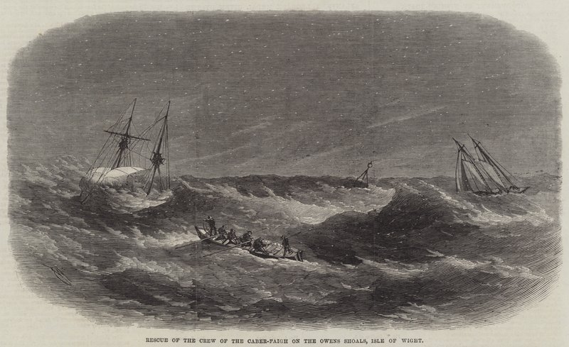 Záchrana posádky Caber-Faigh na Owens Shoals, Isle of Wight od Edwin Weedon