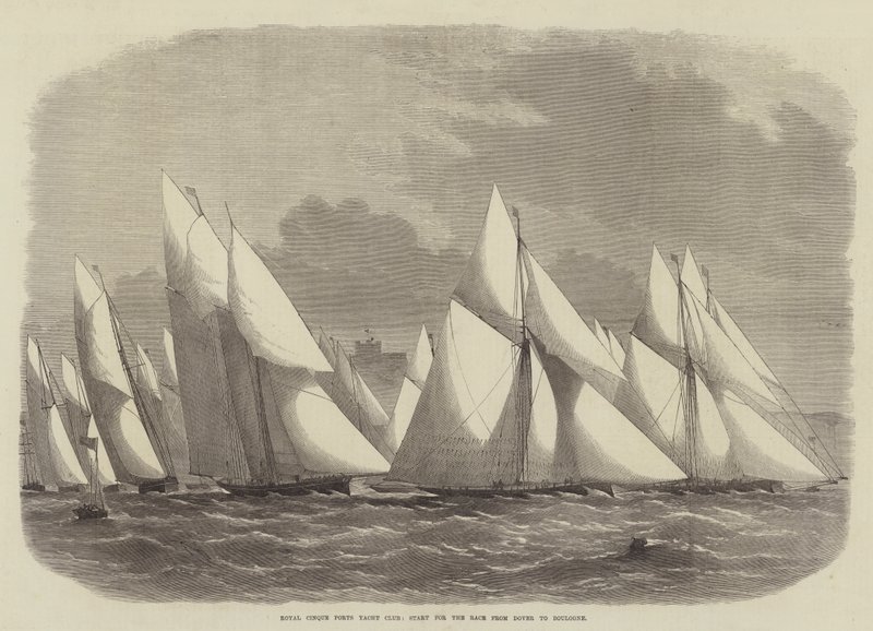 Royal Cinque Ports Yacht Club, start na závod z Doveru do Boulogne od Edwin Weedon