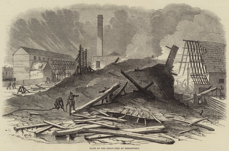 Ruiny velkého požáru v Bermondsey od Edwin Weedon