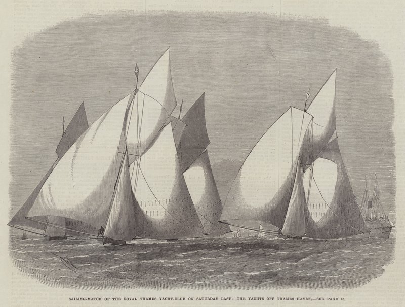 Sailing-Match of the Royal Thames Yacht-Club v sobotu Poslední, jachty u Thames Haven od Edwin Weedon