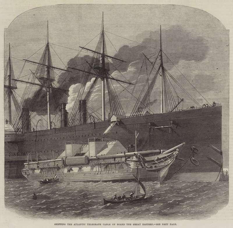 Přeprava atlantického telegrafního kabelu na lodi Great Eastern od Edwin Weedon