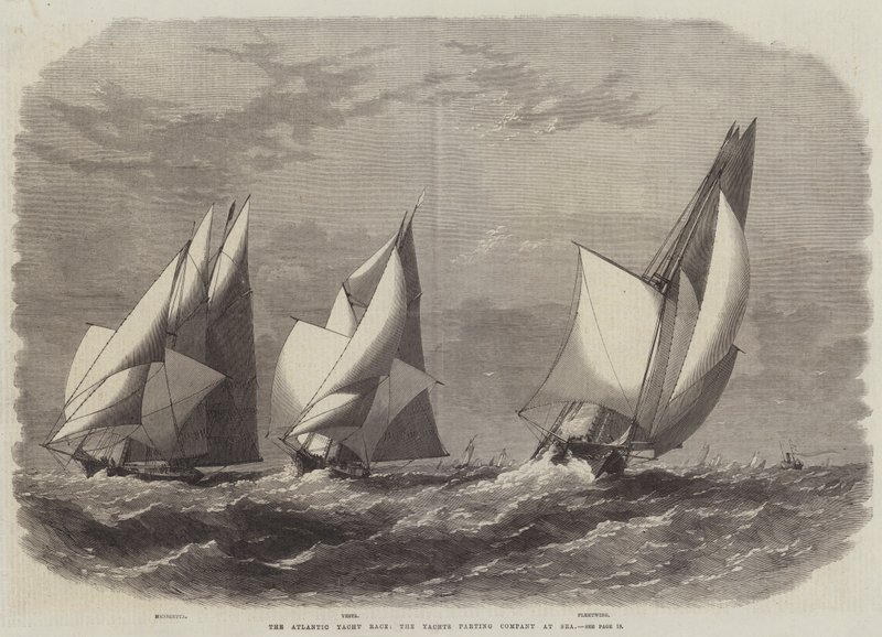 Závod Atlantic Yacht Race, jachty loučí společnost na moři od Edwin Weedon