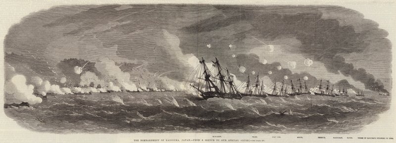 Bombardování Kagošimy, Japonsko 1863 od Edwin Weedon