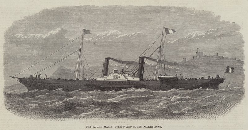 Paketová loď Louise Marie, Ostende a Dover od Edwin Weedon
