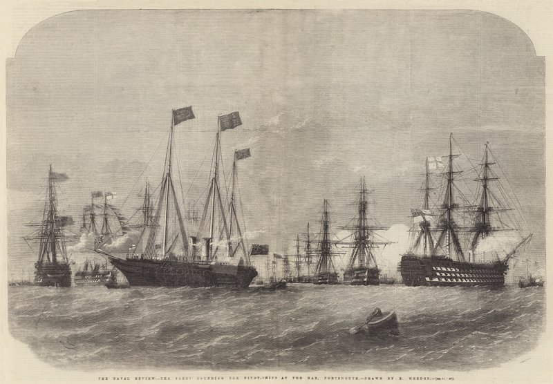 Námořní revize, Flotila obkličující Pivot-Ships u Nab, Portsmouth od Edwin Weedon